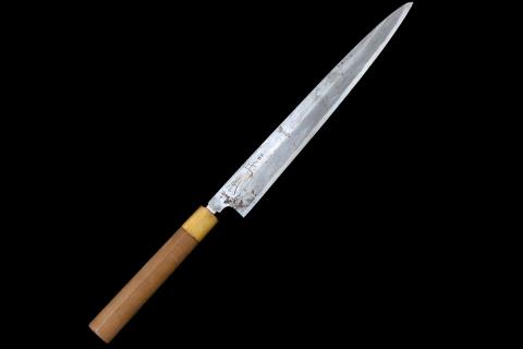 01460 包丁　重啓作　柳刃　青鋼　尺　花梨木鞘　箱付　未使用品 217017M.jpg