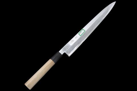 美品　東源正虎　柳刃包丁　尺一白ニ鋼 東源一文字正虎 本焼き 柳 和包丁 尺1