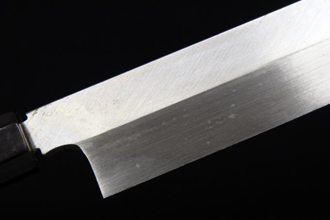 本焼　平安城源　沖芝正國　フグ引き　三本杉　純銀　本焼　包丁　尺 平安城沖芝正國 水焼包丁 柳刃 尺3寸 390ミリ