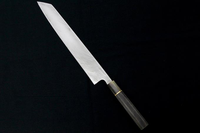 切付柳刃包丁 尺一 本焼 変わり水牛金巻黒檀八角柄 N302-3E1A | 中英寿