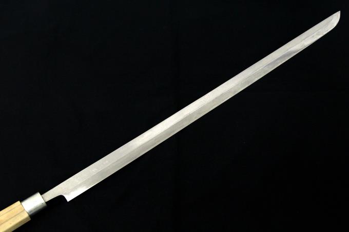 十三秀 本職用出刃包丁 日本鋼 九寸 鈍く 