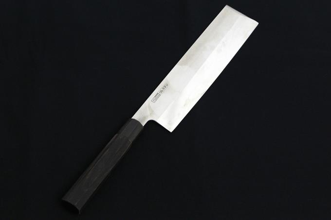 薄刃包丁 八寸半 259mm 超本焼造り 切刃鏡面 水牛黒檀八角柄