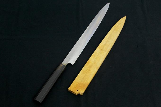柳刃包丁源泉正本焼き黒檀八角柄