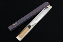鈴木商事 先丸蛸引包丁 尺一 340mm 本焼 ステン系 平鏡面 水牛黒檀八角 鈴木商事 先丸蛸引包丁 尺一 340mm 本焼 ステン系 平鏡面 水牛黒檀八角