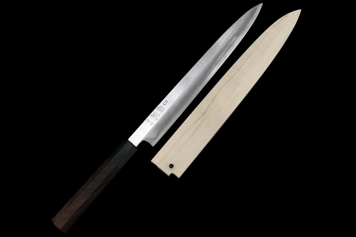 佑成ダマスカス鋼柳刃包丁一尺鞘付き