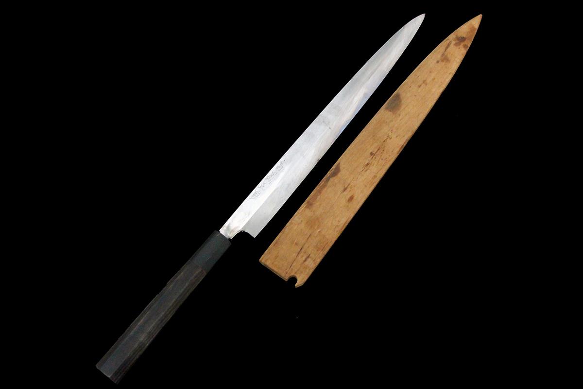 高鳳正國水焼本焼玄海正國フグ引き包丁尺鞘箱付き