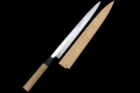 池田辰男作　柳刃包丁 雲海富士 池田辰男作 柳刃包丁 尺 鏡面仕上げ 青鋼 挿そ 未使用