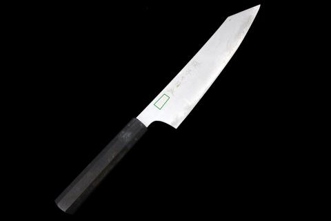 鏡面仕上ステン本焼V金10号柳刃包丁270mm 高級黒檀白