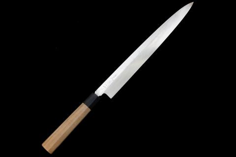 ウルトラ鏡面V金10号本焼先丸柳刃包丁270mm モダンメタリック
