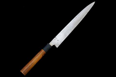 佐文 柳刃包丁 33cm 登録銘 木鞘付き 中古 佐文 柳刃包丁 33cm 登録銘 木鞘付き 中古 佐文 柳刃