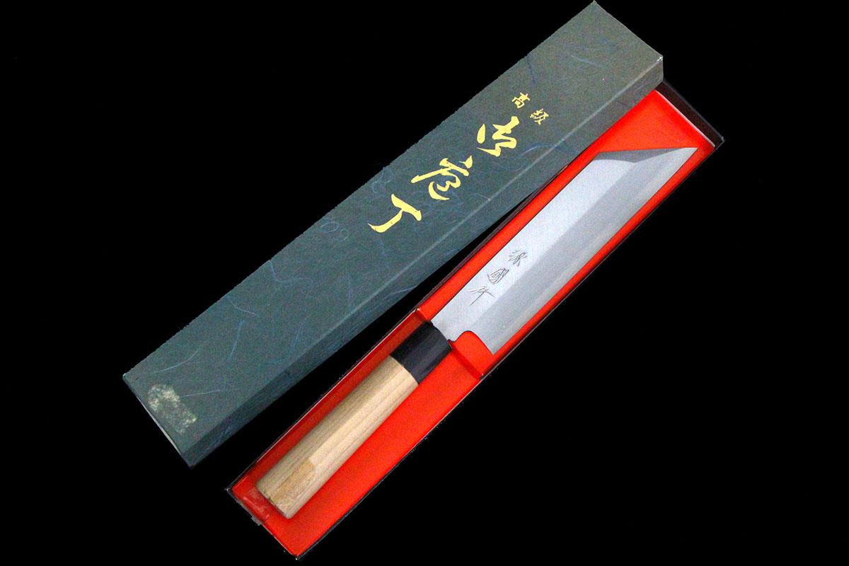 未使用品｜源國行 むきもの包丁 霞 六寸 朴柄 箱付 KN02-A9387-2L3A