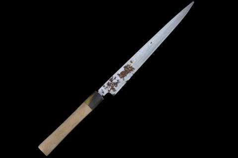包丁　国行鍛錬　薄刃　身卸　青鋼　杉本　出刃　まとめて3本　中古品 221852M.jpg