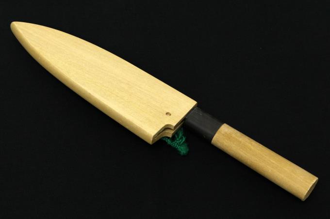 特製 別打 出刃包丁 五寸 霞 青鋼 水牛朴栗型柄 白鞘付 【O585】 | 有