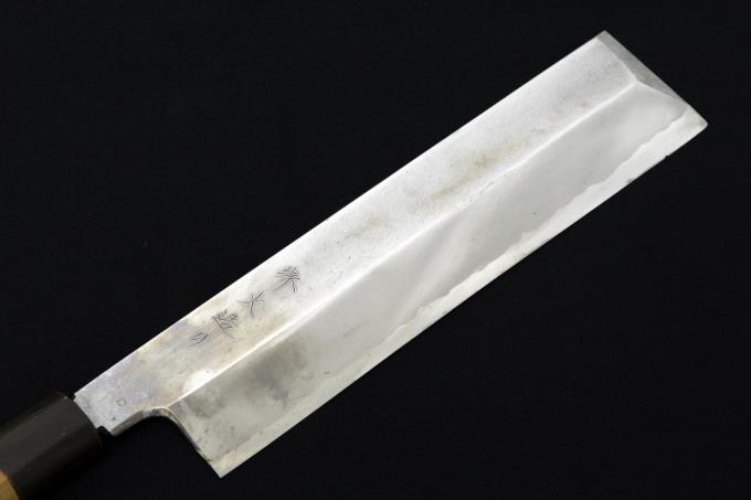 丸裁包丁　相惣　仲次　No.1 火作り 堺火造り 薄刃包丁 八寸 霞 極上 鏡面 水牛朴半丸六角柄 箱付
