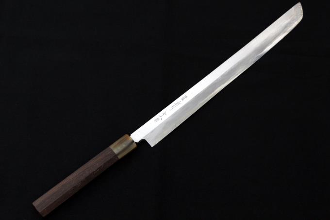 特製 別打 先丸蛸引包丁 尺一 霞 青鋼 水牛紫檀八角柄 紫檀鞘・箱付 特製 別打 先丸蛸引包丁 尺一 霞 青鋼 水牛紫檀八角柄 紫檀鞘・箱付