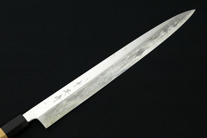 柳刃包丁 尺 霞 水牛朴八角柄 白鞘付 【O161】 | 中英寿 | 包丁