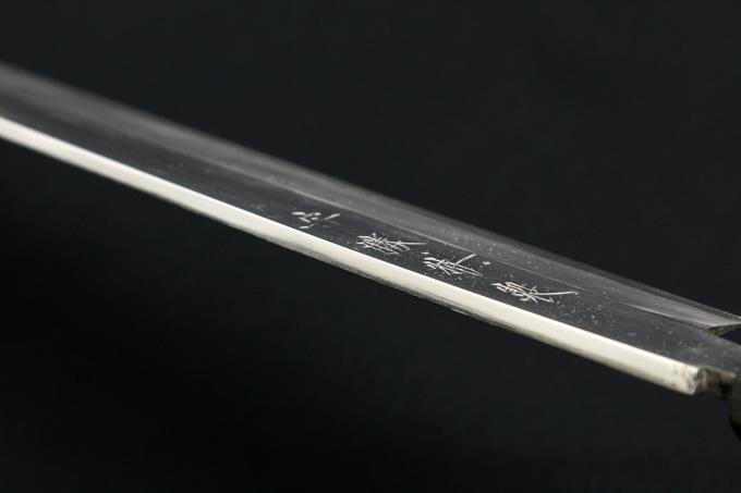 特製 柳刃包丁 尺一 霞 本鍛錬 青二鋼 水牛黒檀八角柄 箱付