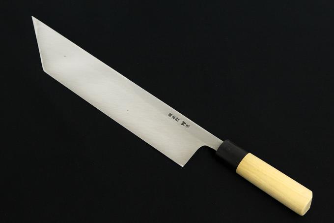 別誂 特上 鰻裂包丁 江戸裂 九寸 霞 白二鋼 水牛朴丸柄 目打ち 箱付 O336 堺孝行 包丁 アキバ流通