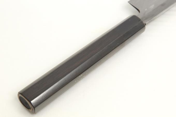 柳刃包丁 尺一 333mm 本焼 純日本鋼 平鏡面 水牛黒檀八角柄 黒檀鞘