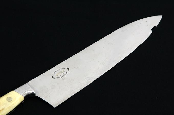 特注 nenox 洋出刃包丁 240mm ハイカーボン特殊鋼 ツバ付