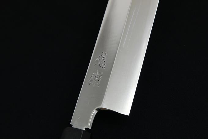 高鳳剥きもの切付け6寸水牛黒檀八角青鋼