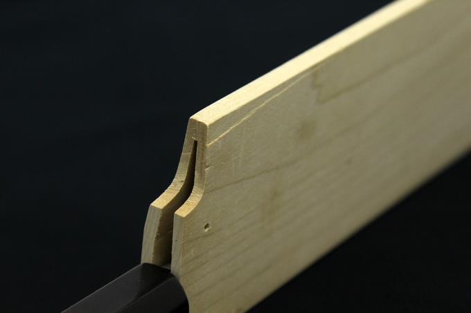 唐木　硯　３４６ 鈴木商事 鱧切包丁 尺 306mm 霞 極上 白鋼 水牛黒檀八角柄 白鞘