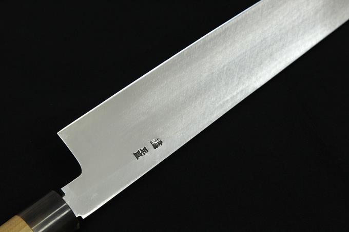 鱧切包丁 尺一 339mm 霞 鏡面 水牛朴栗型柄 O670-3E1B | 正直 鱧切包丁 尺一 339mm 霞 鏡面 水牛朴栗型柄 O670-3E1B | 正直