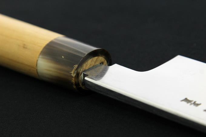 鱧切包丁 尺一 339mm 霞 鏡面 水牛朴栗型柄 O670-3E1B | 正直 鱧切包丁 尺一 339mm 霞 鏡面 水牛朴栗型柄 O670-3E1B | 正直