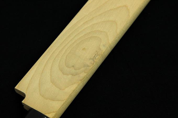 水野鍛錬所 柳刃包丁 尺一 339mm 本焼 鏡面 水牛朴栗型柄 白鞘