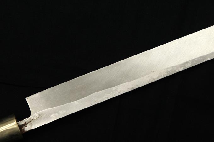 鮪切包丁 二尺 実寸583mm 全長934mm 霞 口金付 朴六角柄 O684-3E