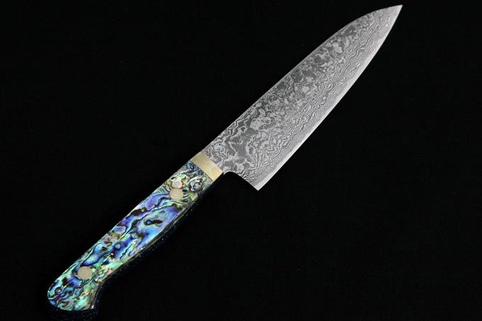 伊藤裕翠 ペティナイフ 138mm 粉末ハイスR2鋼 ダマスカス アバロン