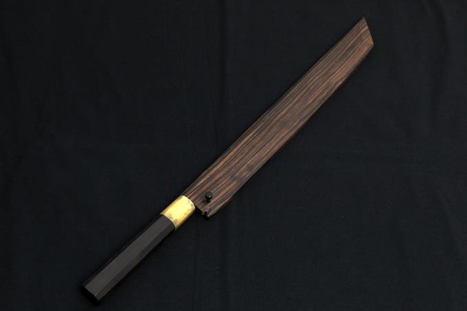 鈴木商事 先丸蛸引包丁 尺一 340mm 本焼 ステン系 平鏡面 水牛黒檀八角 鈴木商事 先丸蛸引包丁 尺一 340mm 本焼 ステン系 平鏡面 水牛黒檀八角