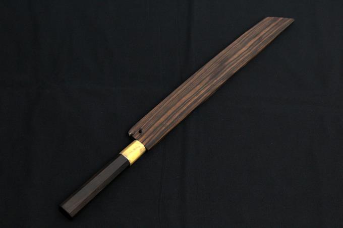 鈴木商事 先丸蛸引包丁 尺一 340mm 本焼 ステン系 平鏡面 水牛