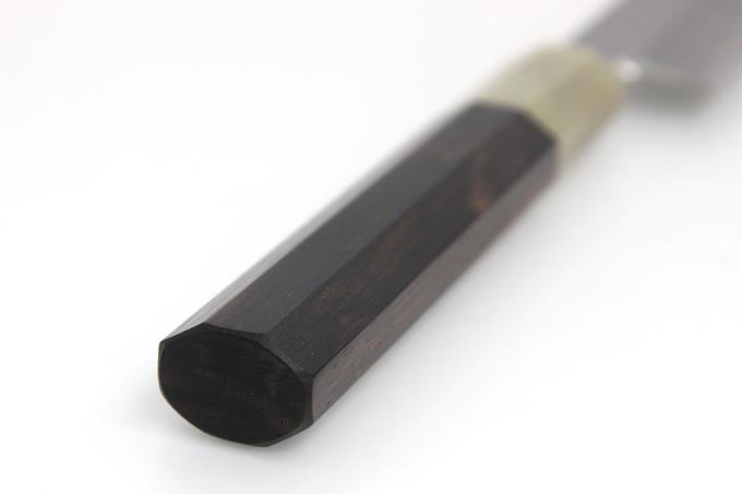 山脇刃物 切付柳刃包丁 九寸 278mm 霞 銀三鋼 水牛黒檀八角柄 黒 山脇刃物 切付柳刃包丁 九寸 278mm 霞 銀三鋼 水牛黒檀八角柄 黒