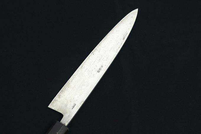 相出刃包丁 八寸 霞 本鍛錬 水牛朴八角柄 白鞘付 O1239-2L3B | 伯龍