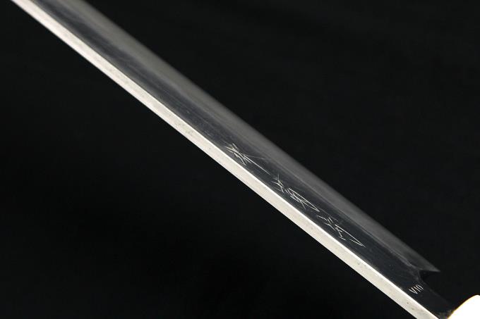 柳刃包丁 尺一 本焼 V金10号 鏡面 人工大理石八角柄 O1278-2L1B