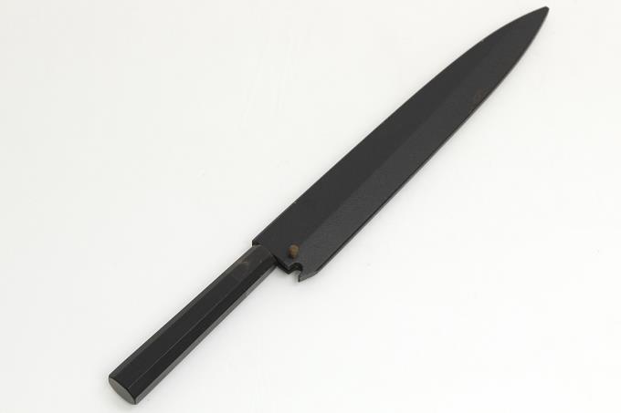 柳刃包丁 九寸 本焼 鏡面 水牛八角柄 黒塗鞘付 λO1281-2L2B | 初代晴間
