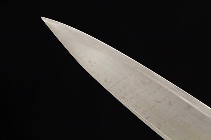 高橋楠 柳刃包丁 尺 本焼 純日本鋼 水牛八角柄 鞘付 λS2589-2L3B