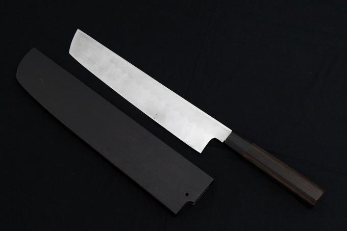 鱧切包丁 尺 本焼 鏡面 水牛黒檀八角柄 黒檀鞘・箱付 A568-2L2A | 無銘 