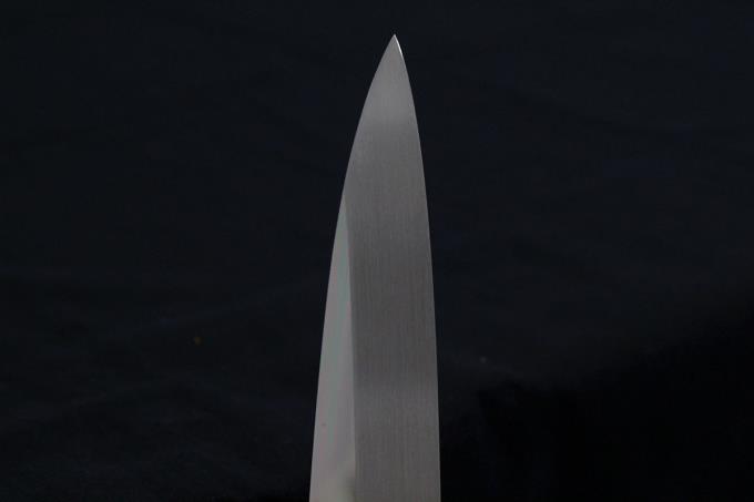 柳刃包丁 尺一 本焼 平鏡面 水牛朴八角柄 白鞘・箱付 λA658-2L3A