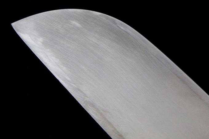 楓 鎌型薄刃包丁 八寸 霞 ハイカーボン特殊鋼 水牛朴柄 子の日製白鞘付