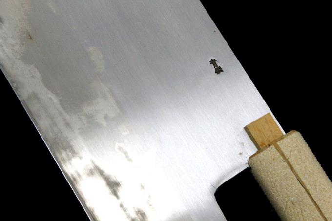 そば切り庖丁の柄　漆塗り出し鮫仕上げ そば切り庖丁の柄 漆塗り出し鮫仕上げ