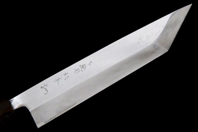 下総国 鰻裂包丁 江戸裂き 八寸 霞 朴柄 目打ち付 λA3631-2L1C