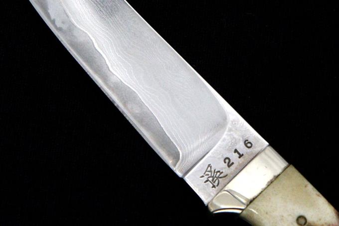 カスタムナイフ 80mm 積層 渓 216 スタッグ柄 λA4078-2L2D