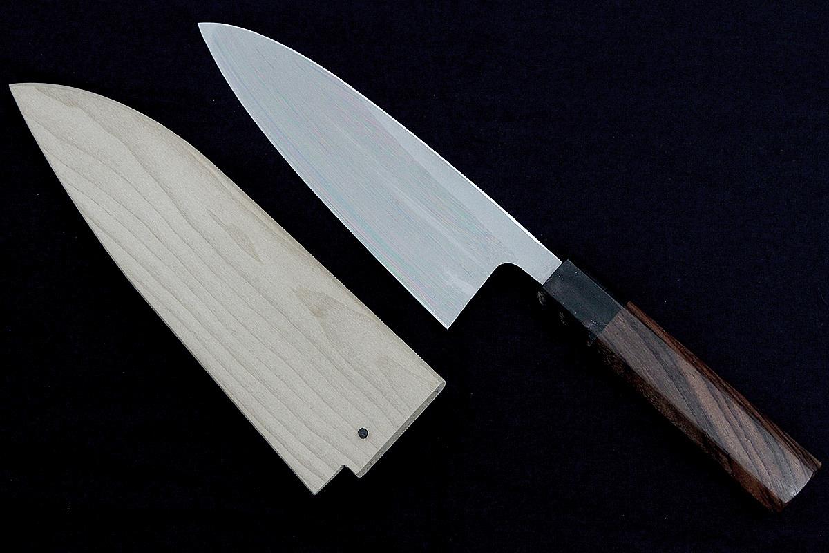 ＼半額SALE／ 出刃包丁 六寸 霞 黒檀柄 白鞘・箱付 λH2324-2L3A | 堺源伯鳳 メンテナンス