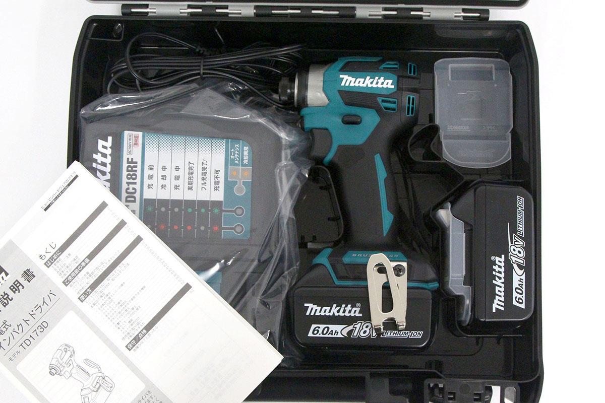 ☆未使用品 最新型☆makita マキタ 18V 充電式インパクトドライバ TD173DRGX 青/ブルー バッテリー2個(18V 6.0Ah) 充電器 ケース付 70578