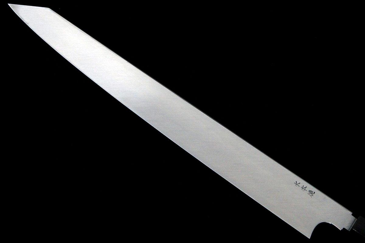 切付型柳刃包丁 九寸 水本焼 平鏡面 桐箱付 λA4937-2L4 | 無銘 | 包丁