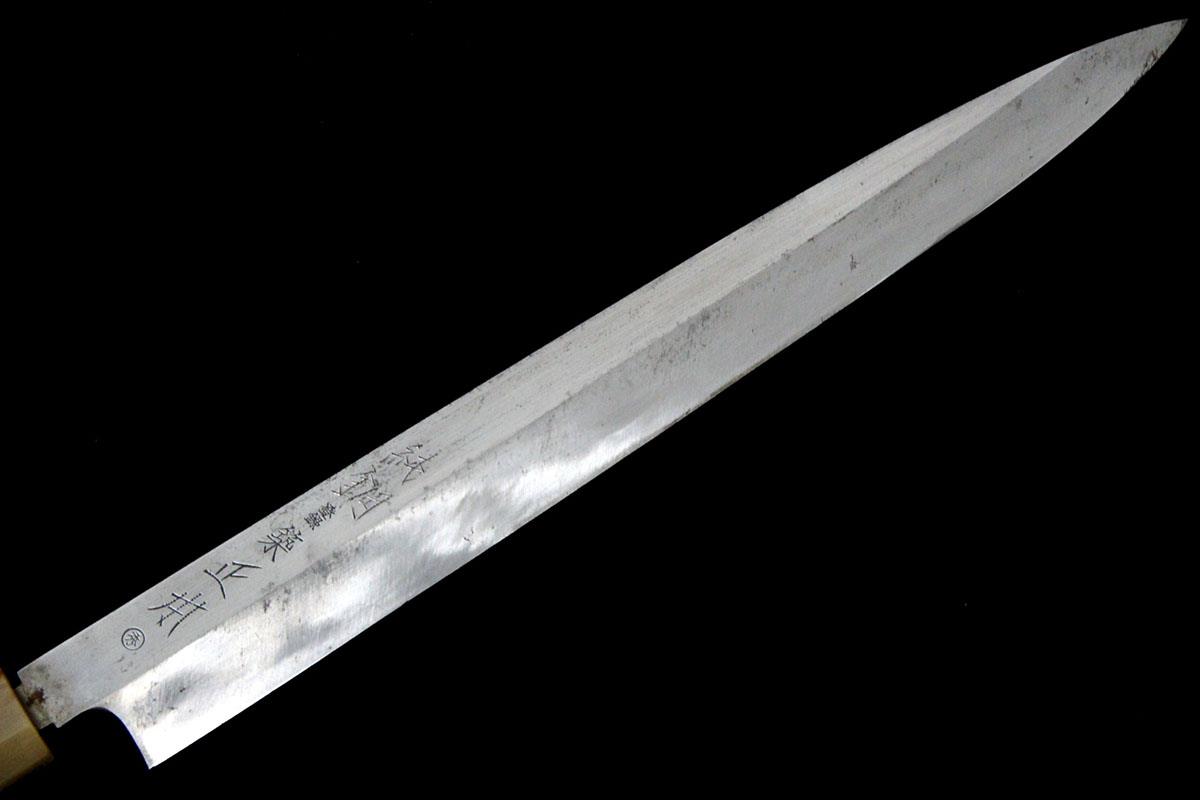 柳刃包丁 尺 本焼 粉鉄 鏡面 鞘・外箱付 λA4795-2L3A | 康之