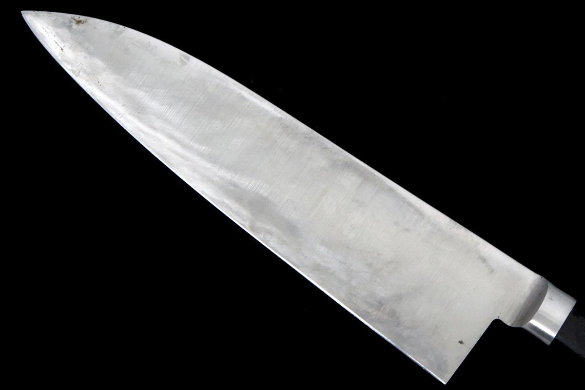 440 洋出刃包丁 220mm 片刃 モリブデン鋼 鍔付柄 λA6713-2L1B
