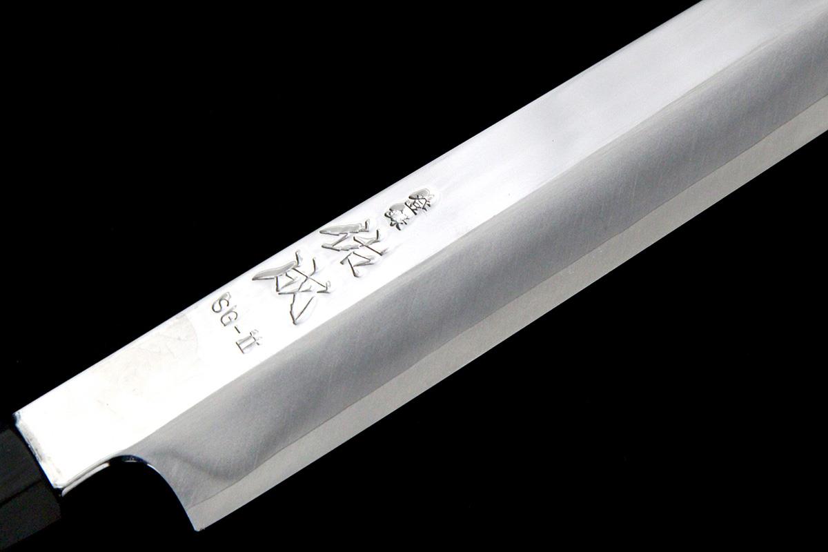 佑成ダマスカス鋼柳刃包丁一尺鞘付き